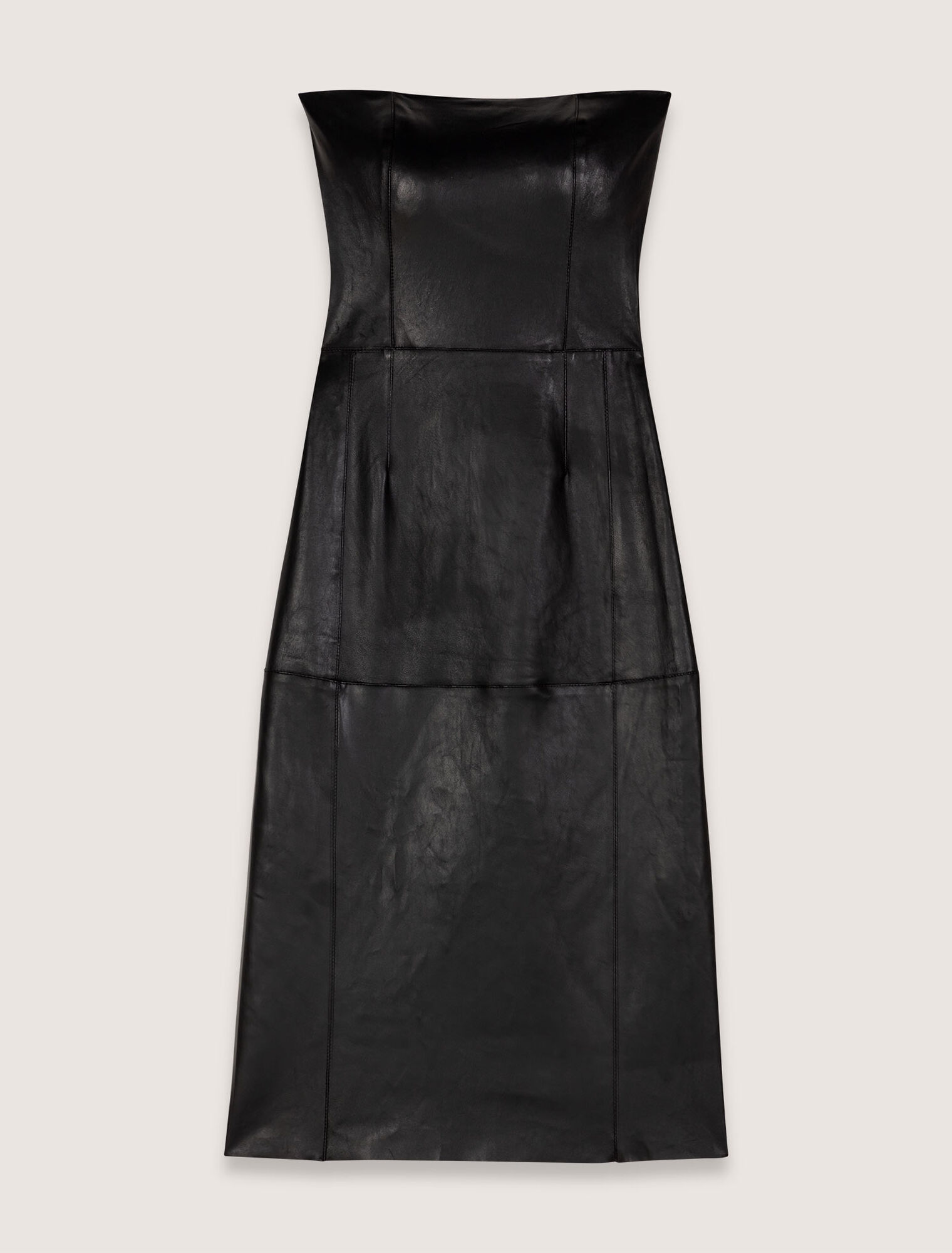 Bustier stretch leather midi dress