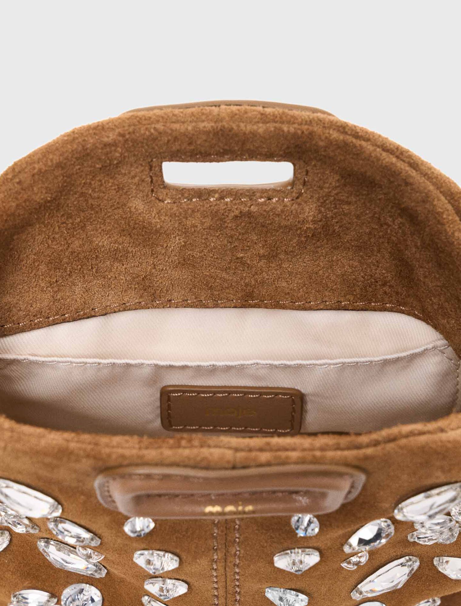 Miss M micro suede bag with rhinestones