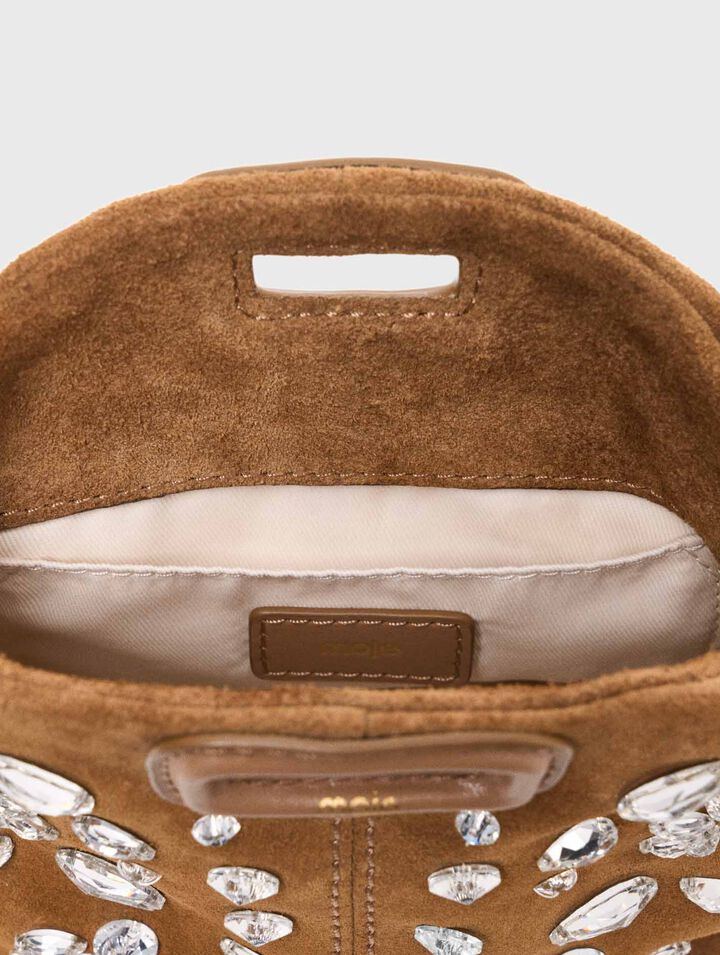 Miss M micro suede bag with rhinestones