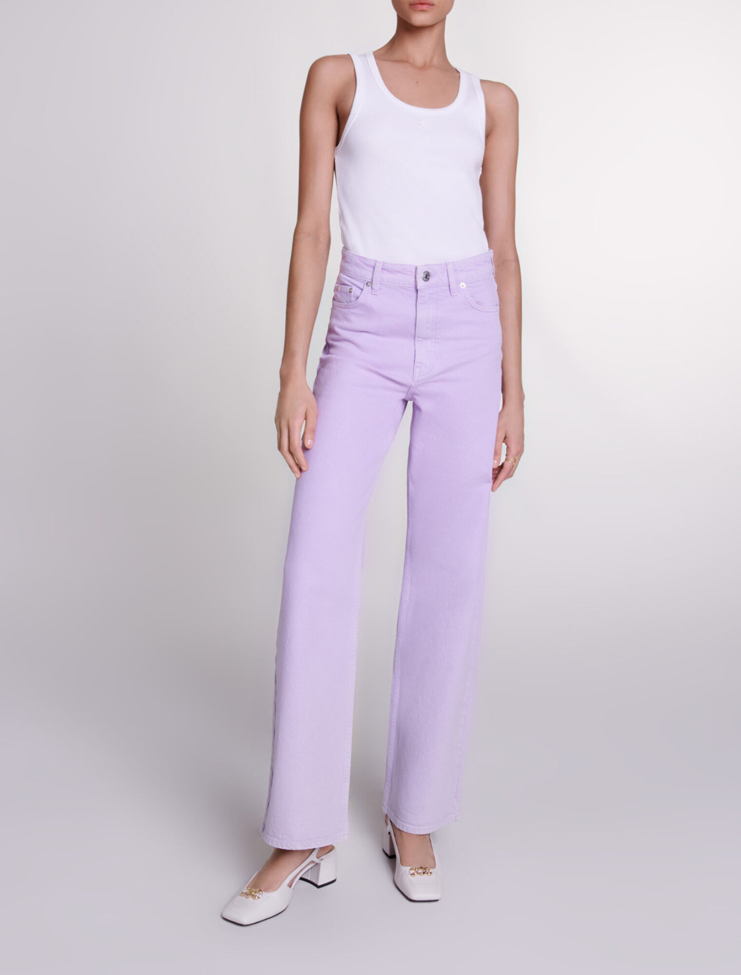 Faded wide-leg jeans