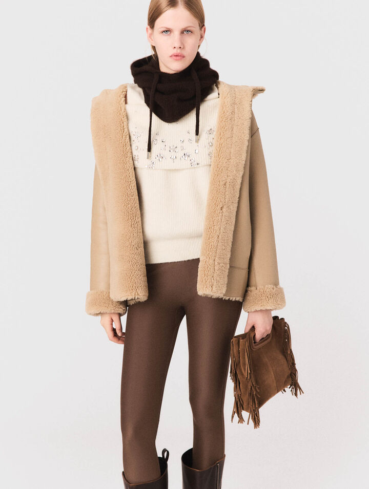 Reversible coat with hood