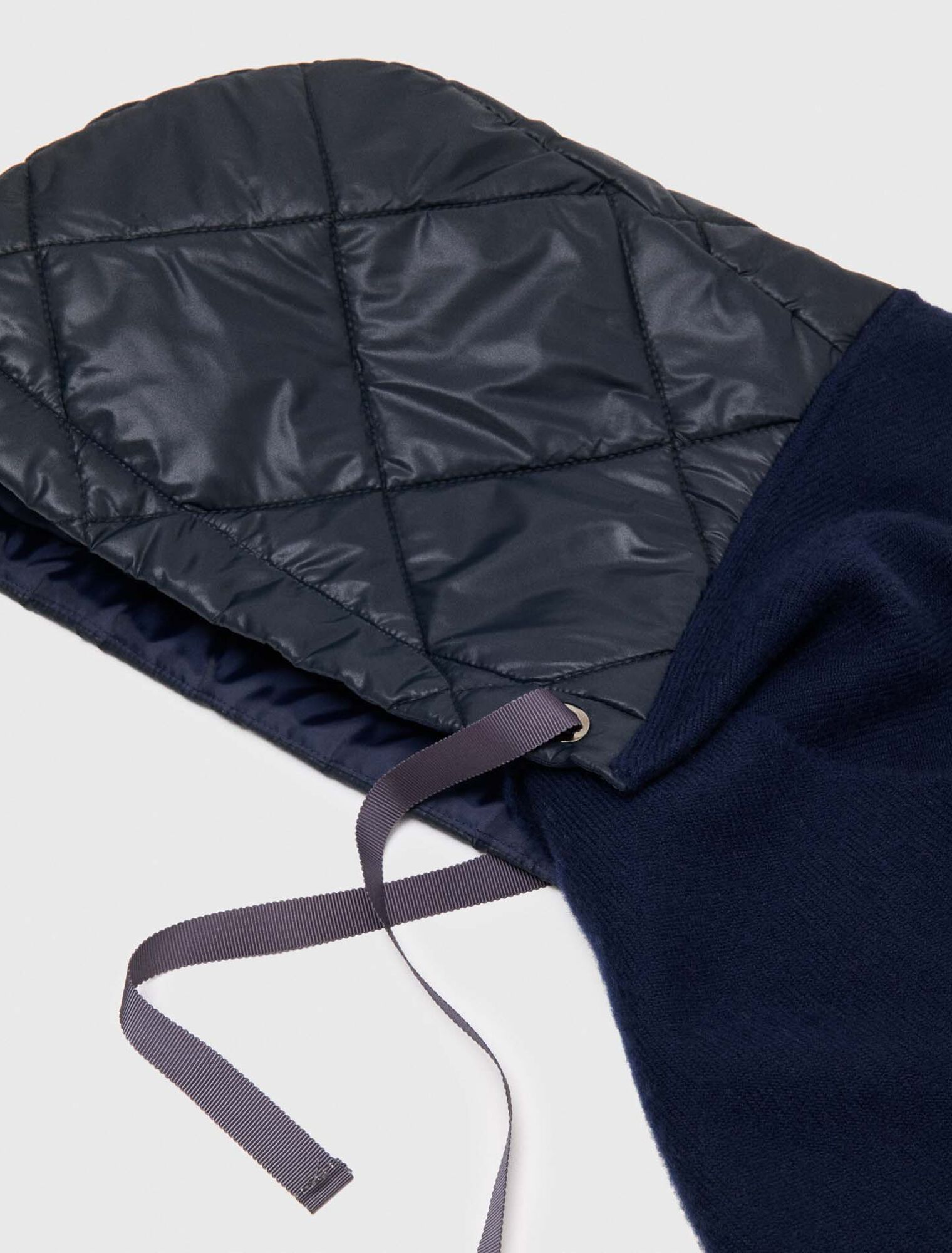 Hooded wool poncho