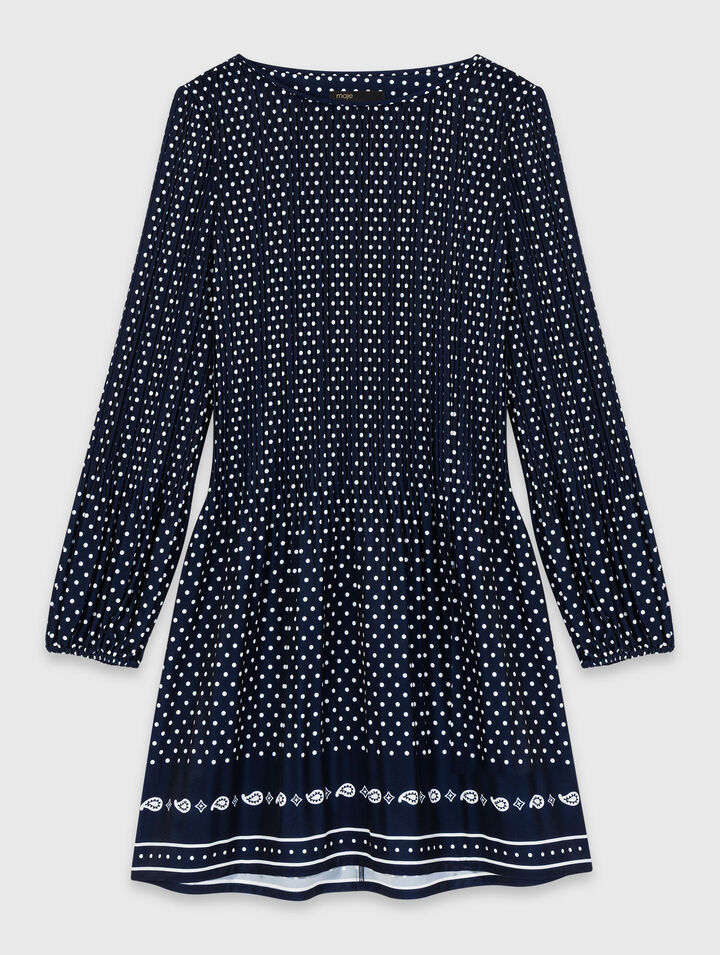 Patterned pleated dress