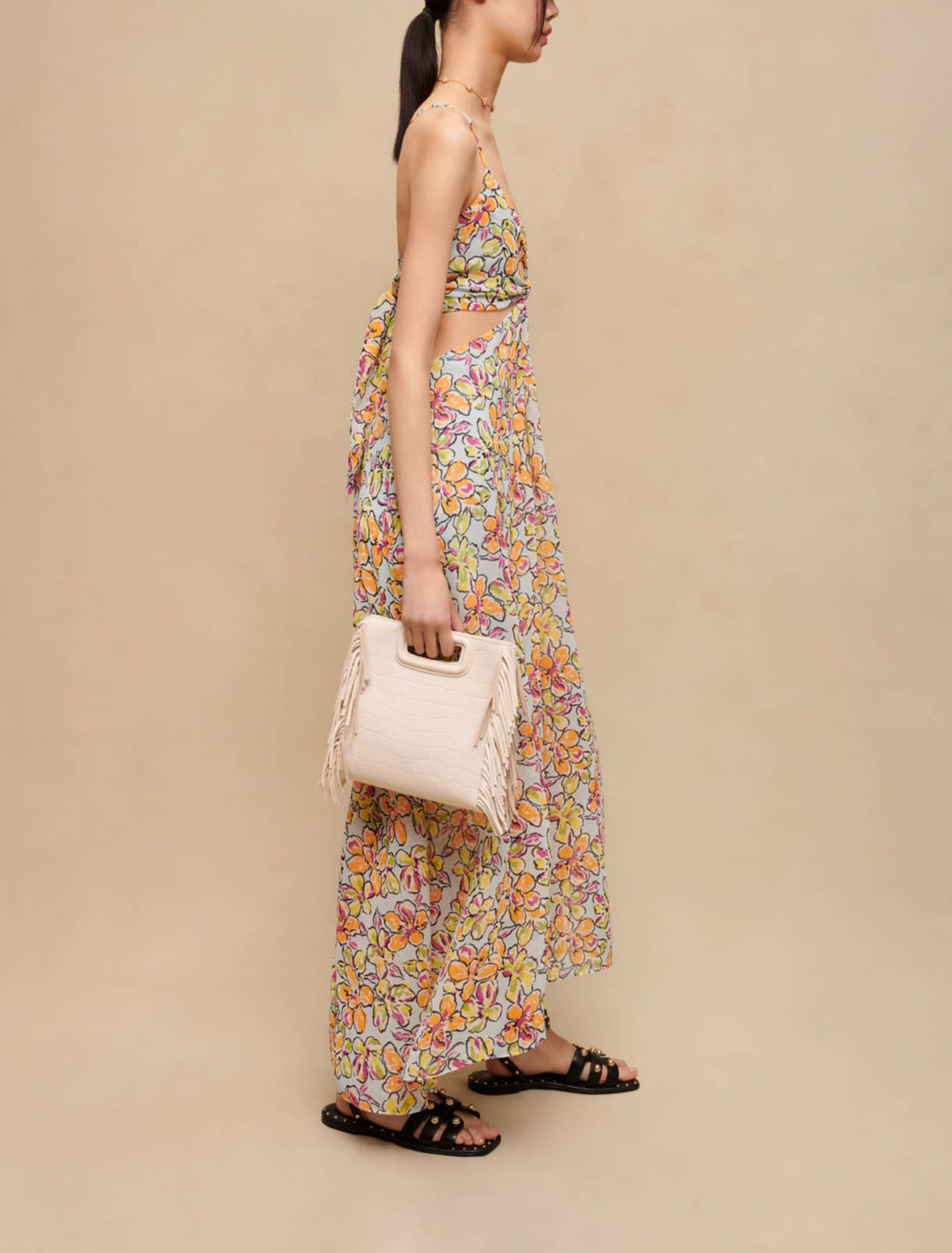 Floral cut-out maxi dress
