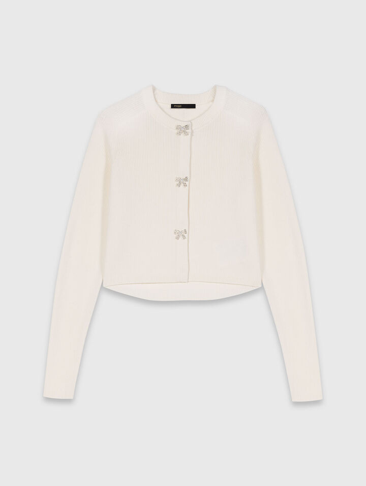 Bow jewellery button cardigan
