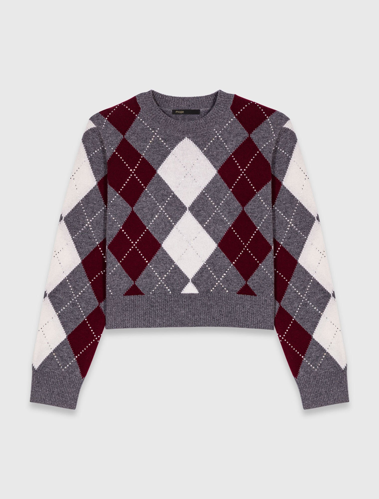 Cropped argyle jumper