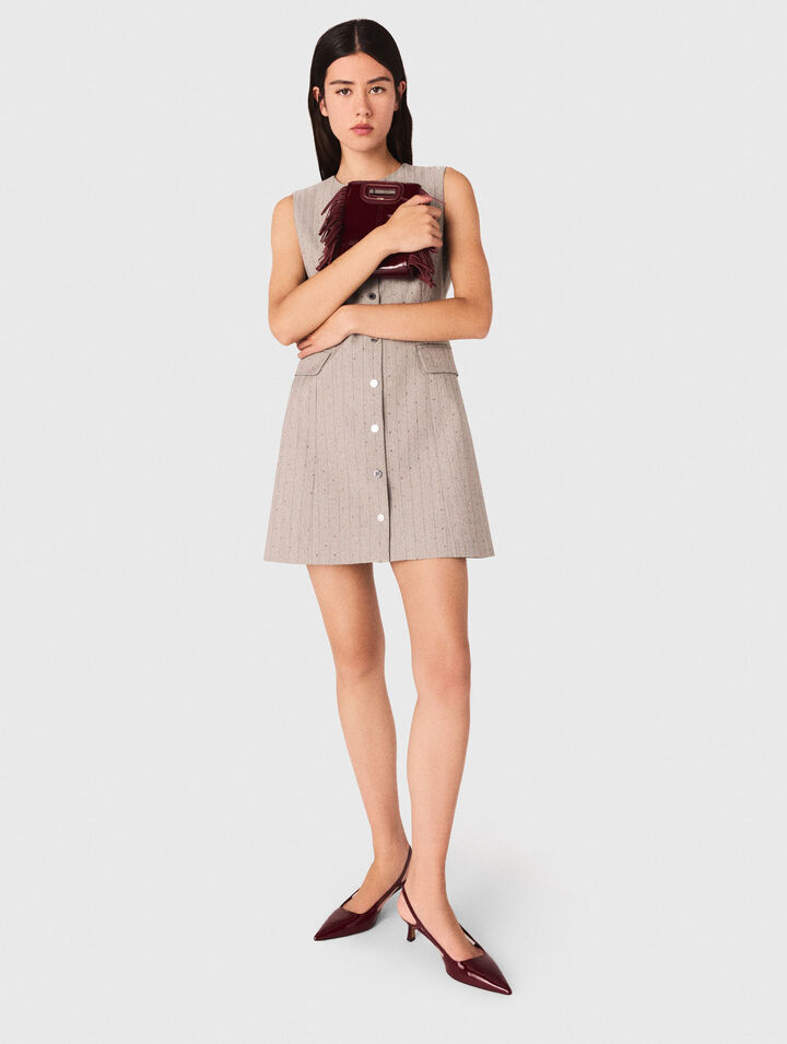 Short rhinestone suit dress
