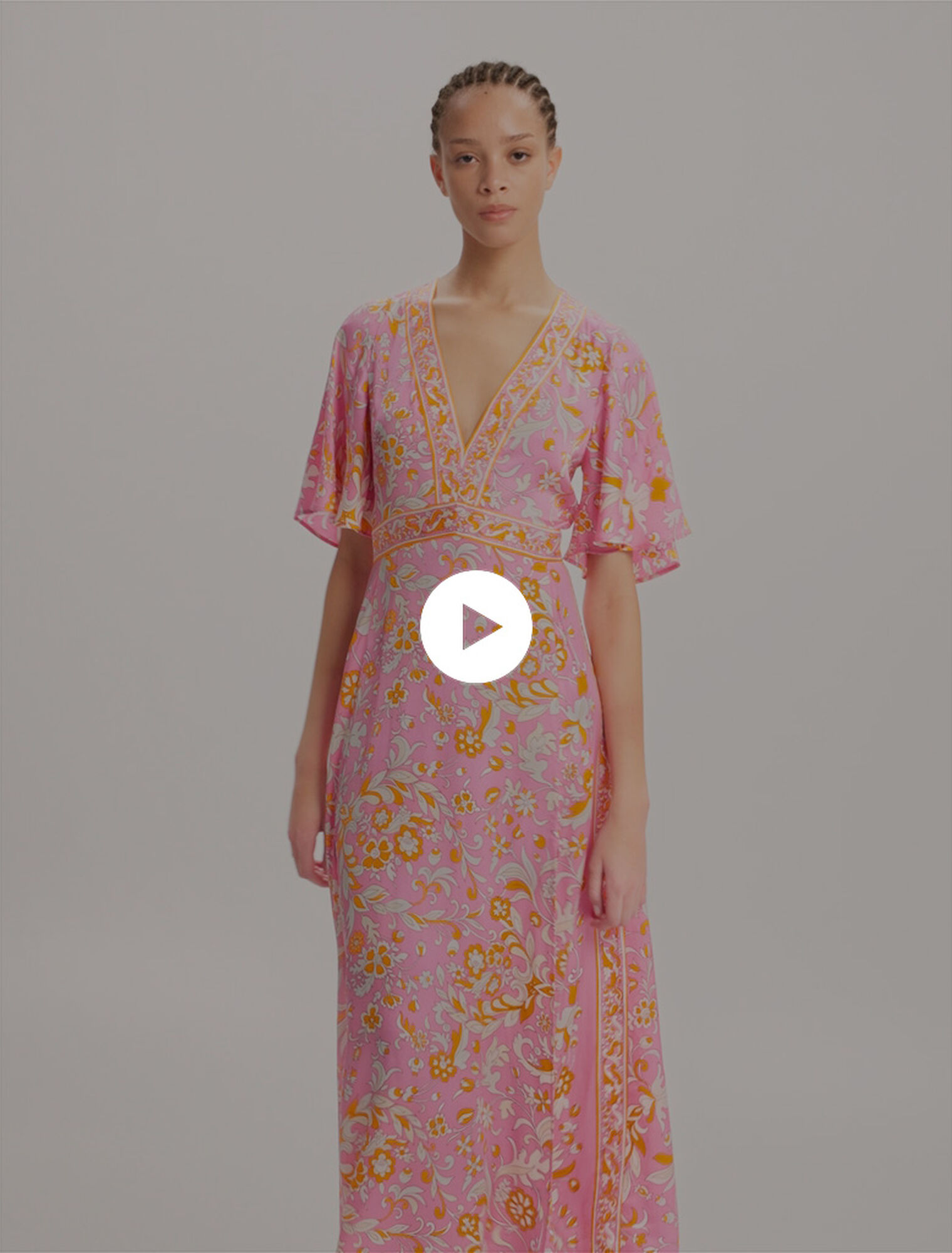 Patterned flowing maxi dress