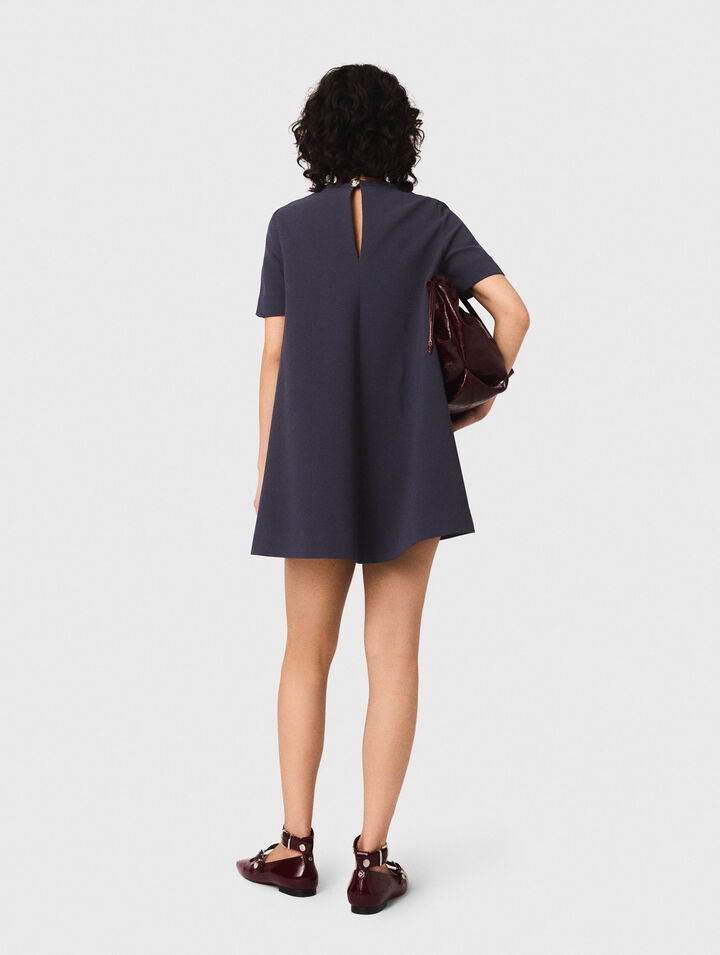 Heavy crepe trapeze dress