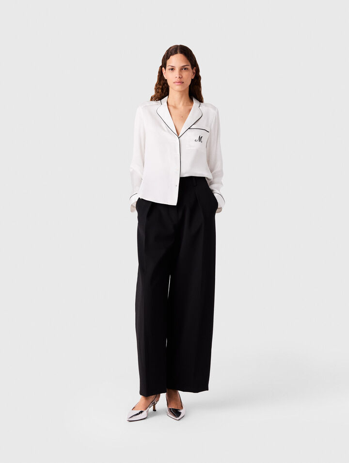 Embroidered silk shirt