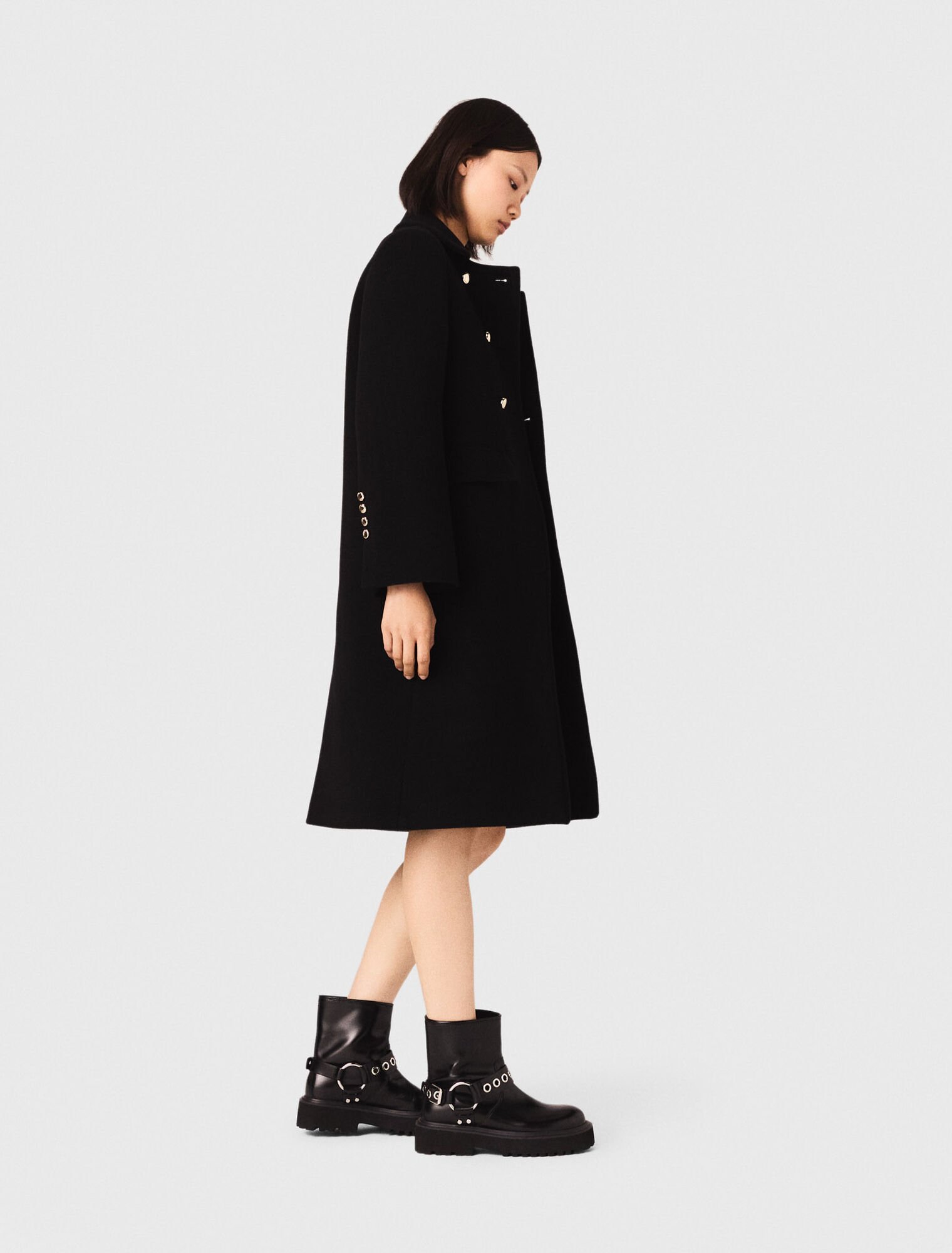 Long wool blend coat