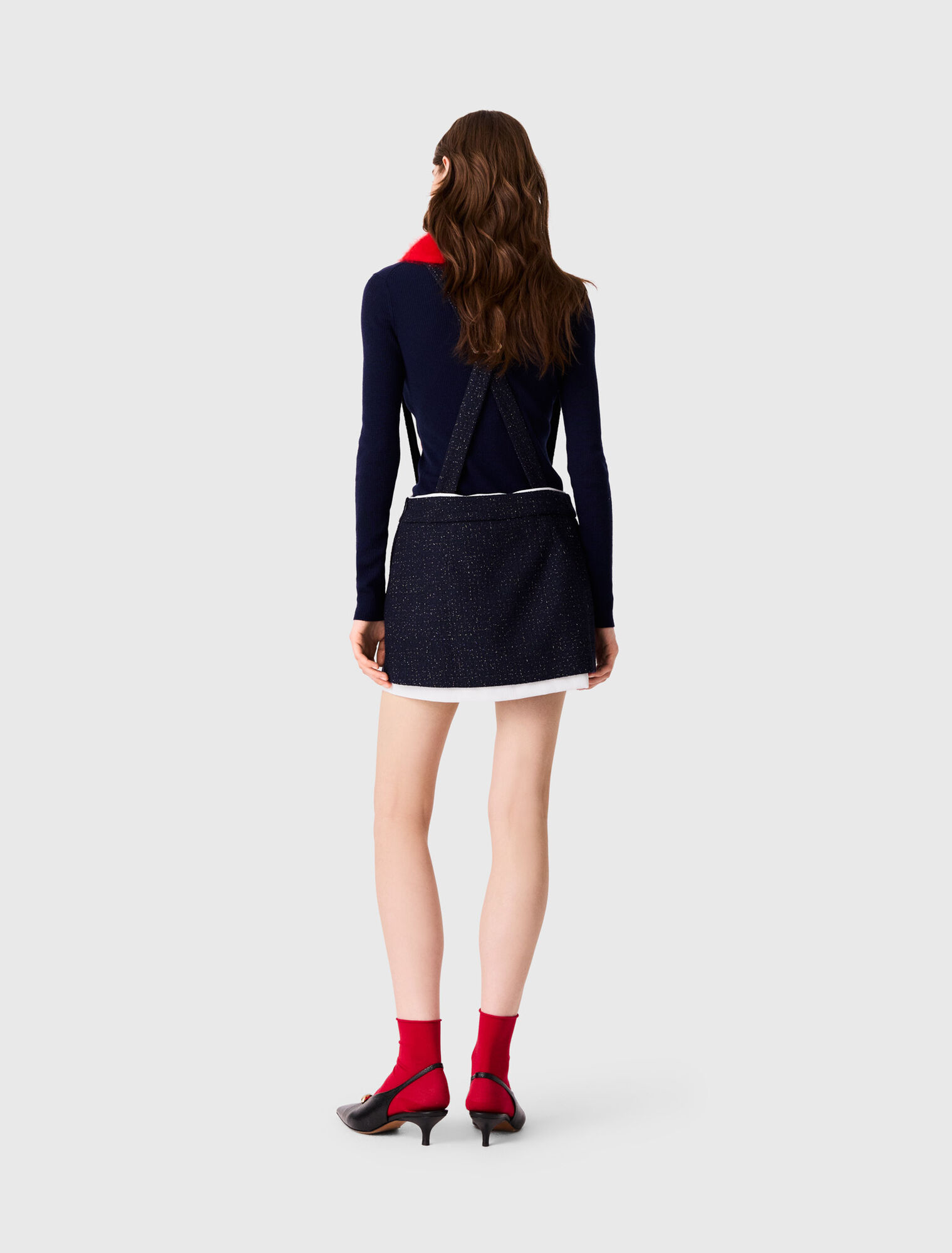 Contrast tweed shorts