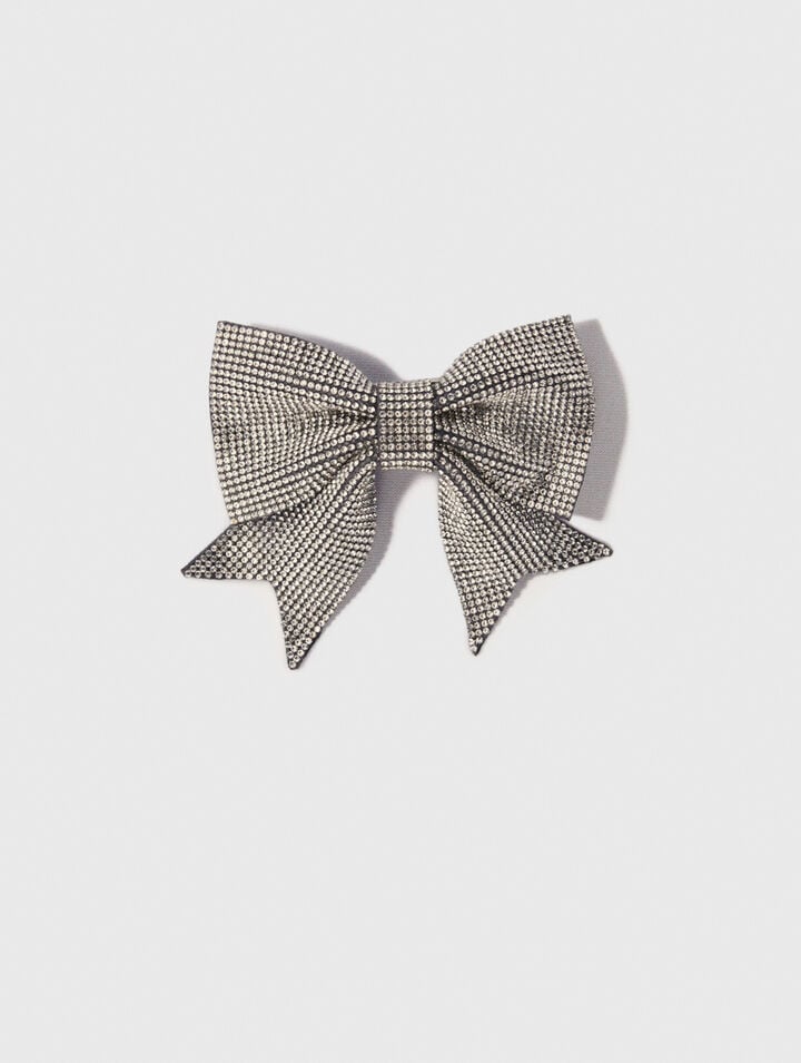 Rhinestone bow barrette