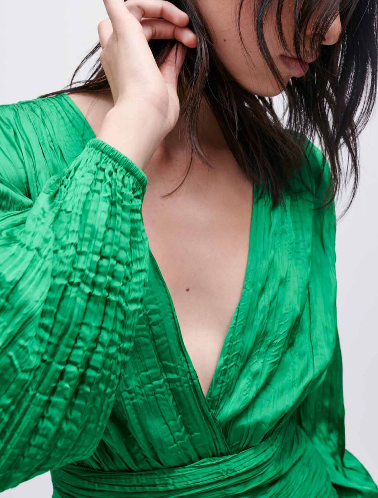 Close-fitting lamé dress