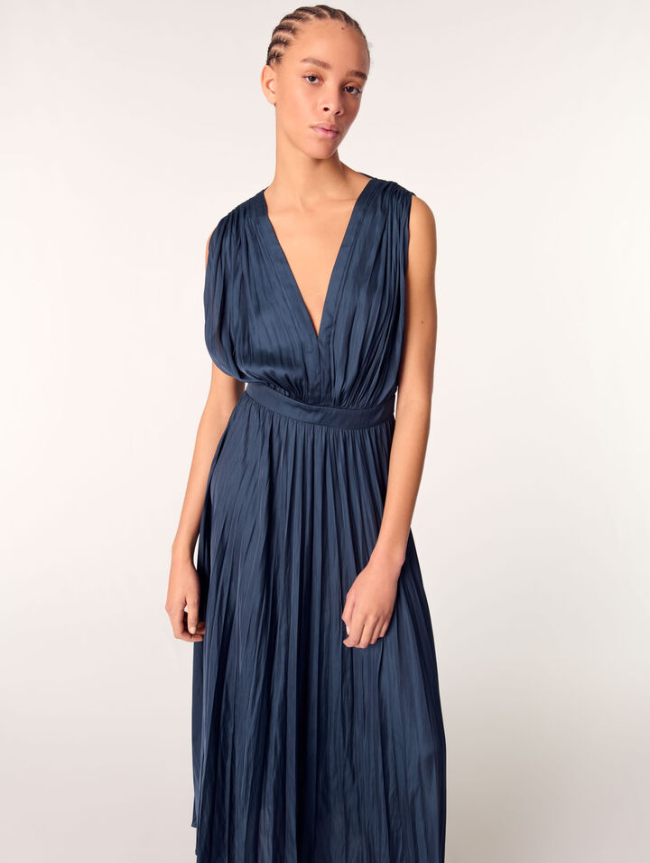 Pleated maxi dress