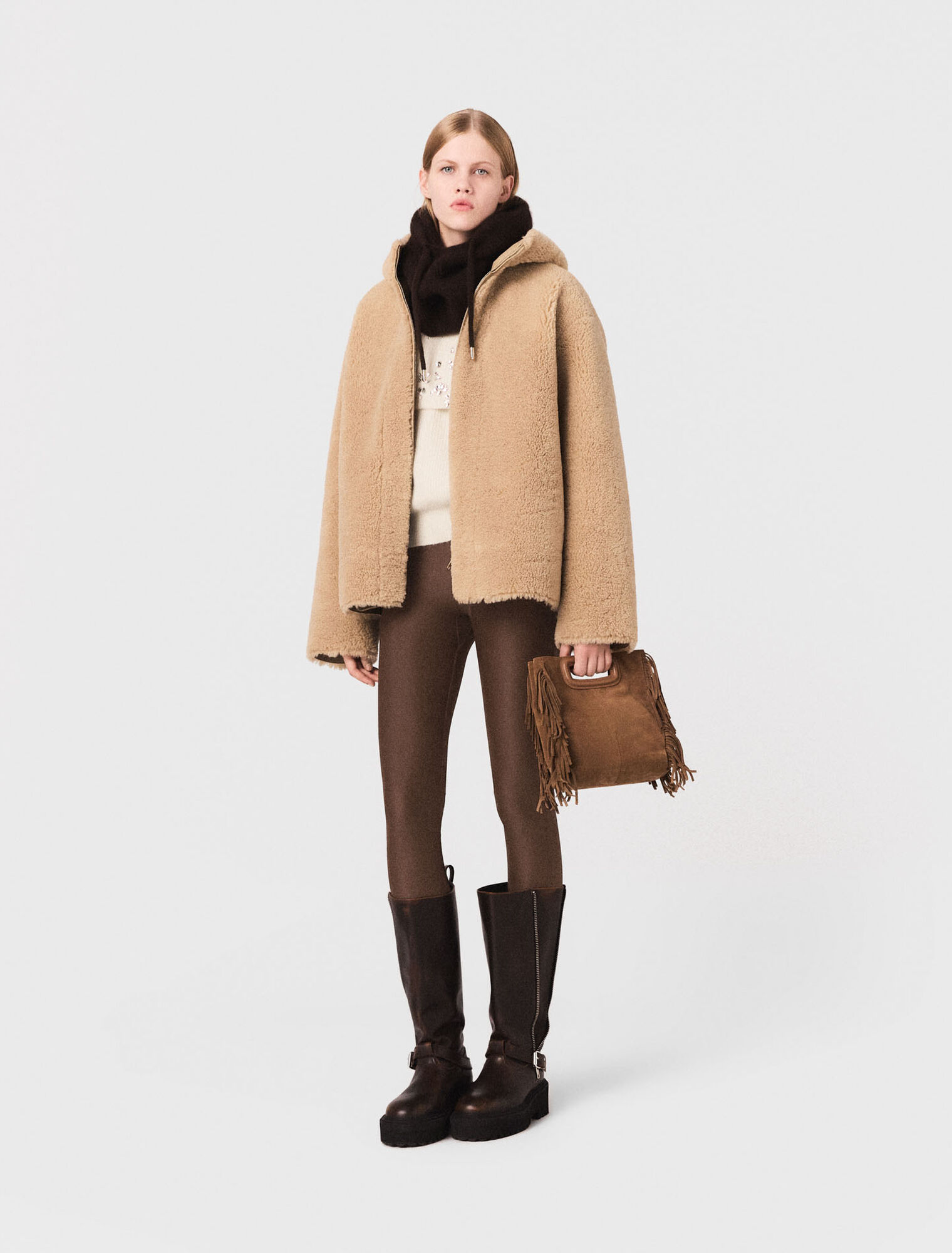 Reversible coat with hood