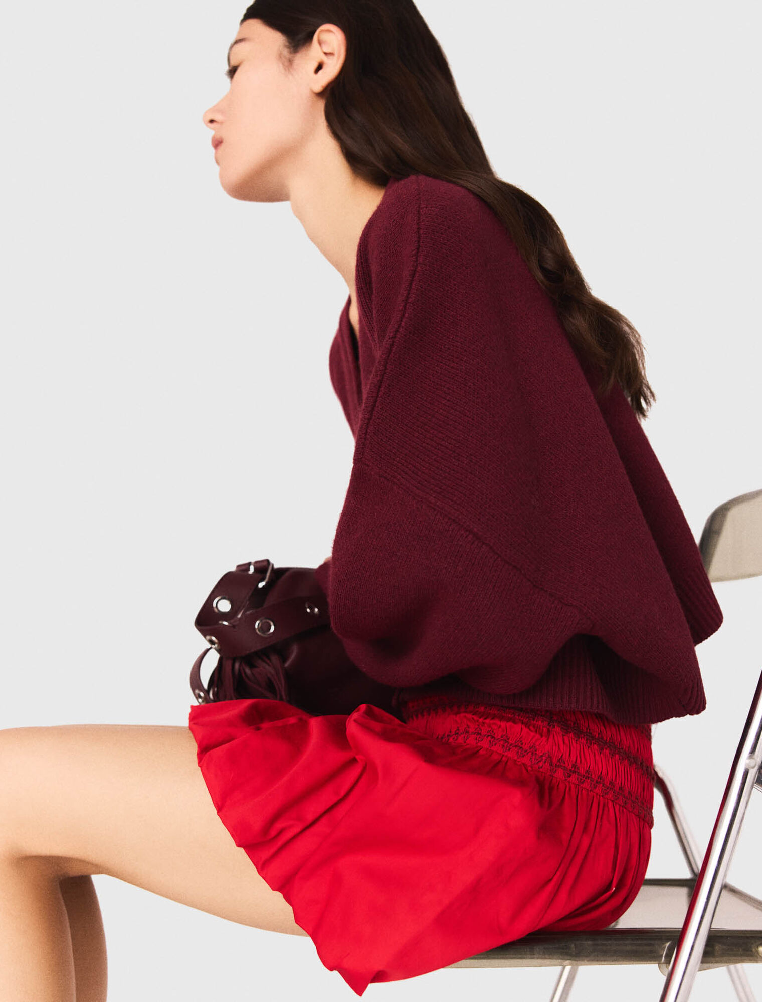 Bubble skirt with smocked waist