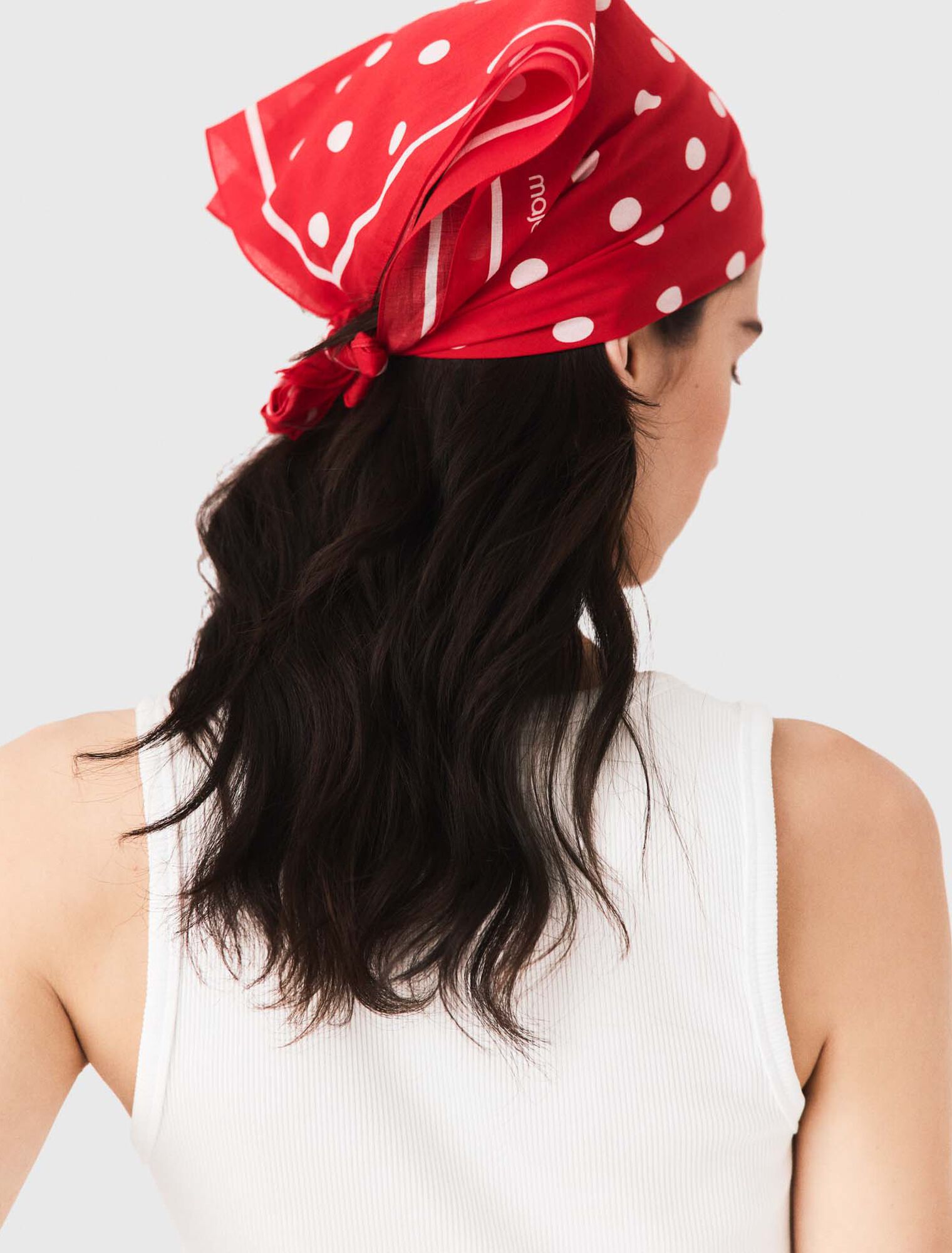 Polka dot cotton bandana