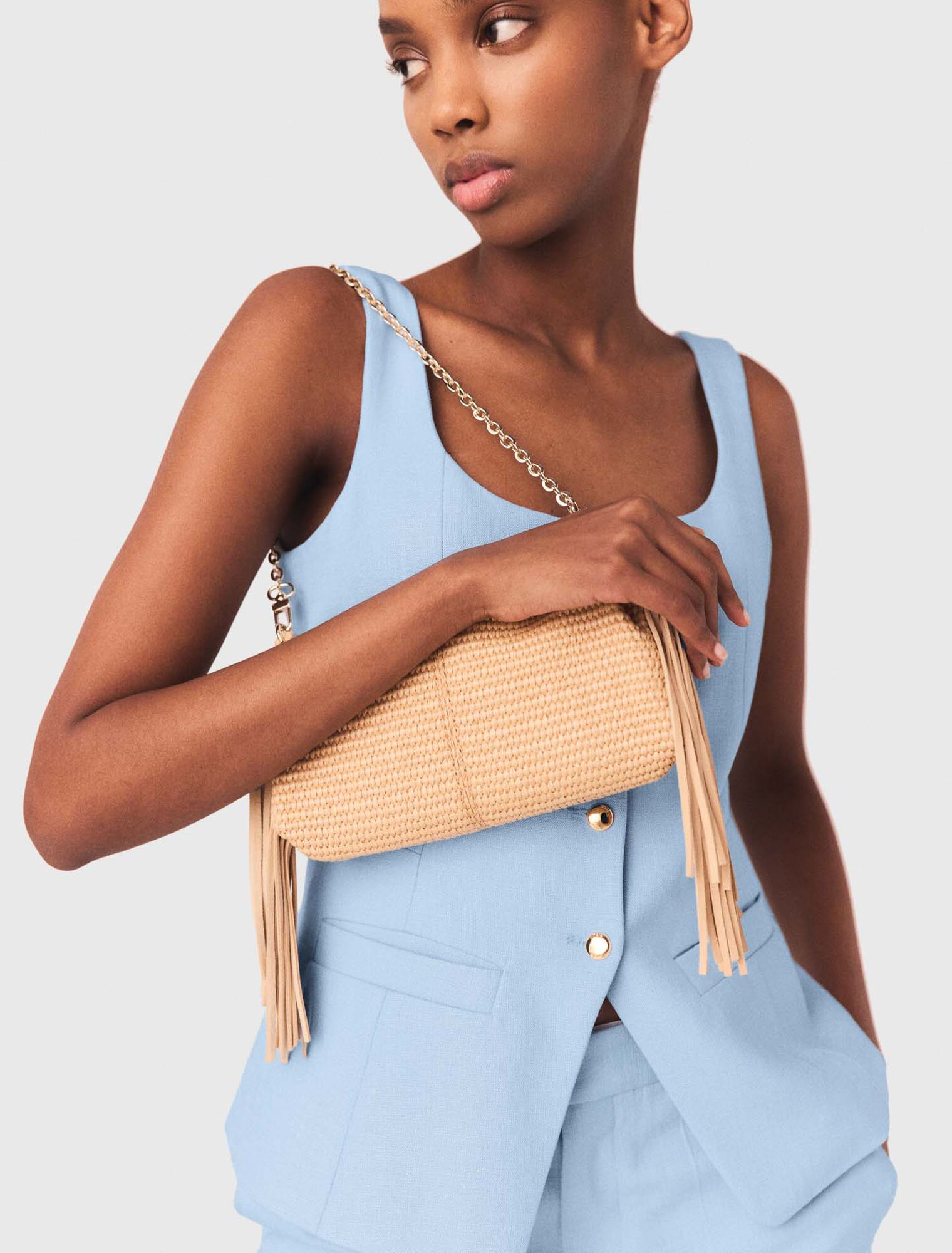 Miss M natural-look clutch bag