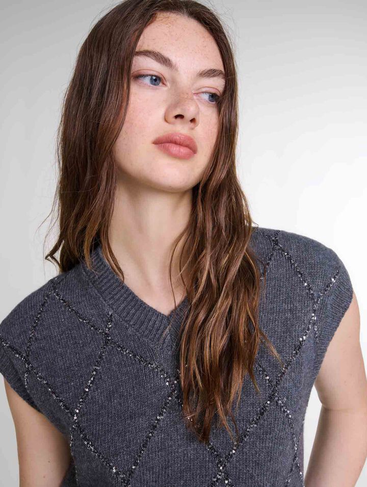 Sleeveless sequin jumper