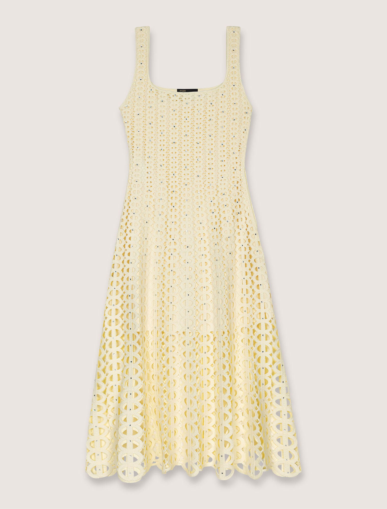 Rhinestone crochet midi dress