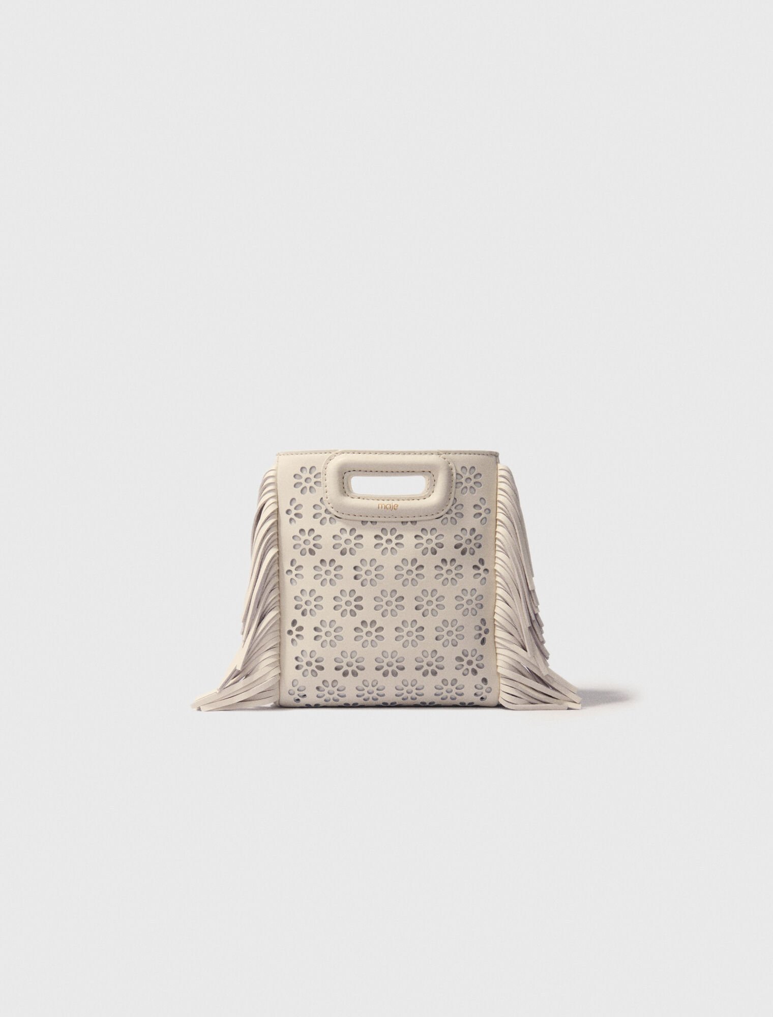 Perforated leather mini M bag