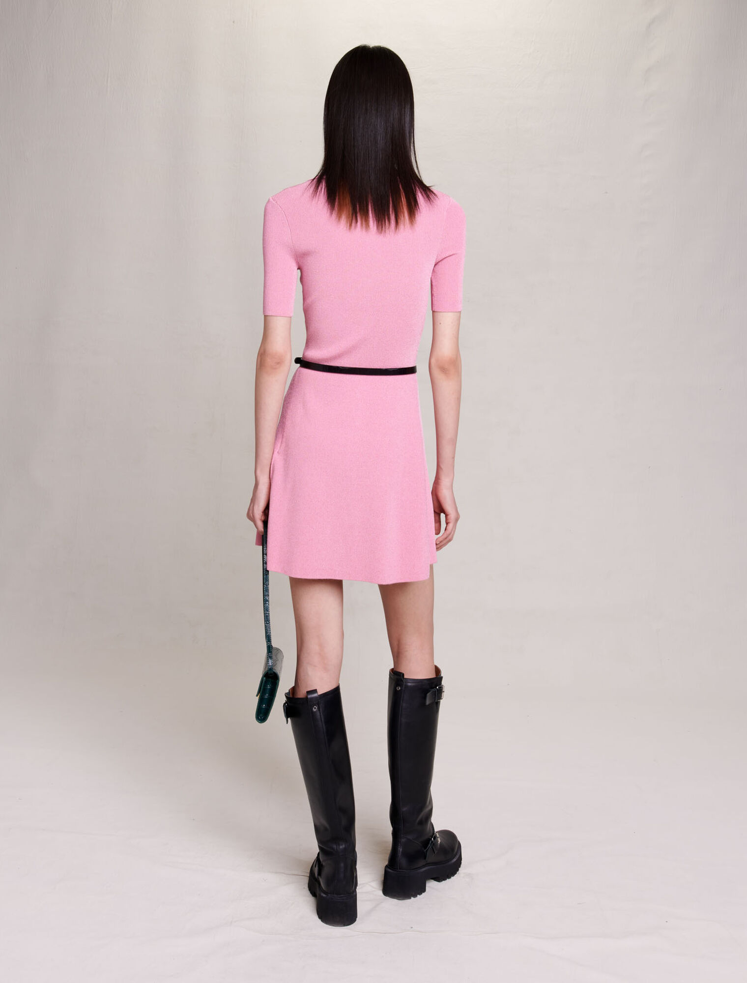 Sparkly ribbed knit dress