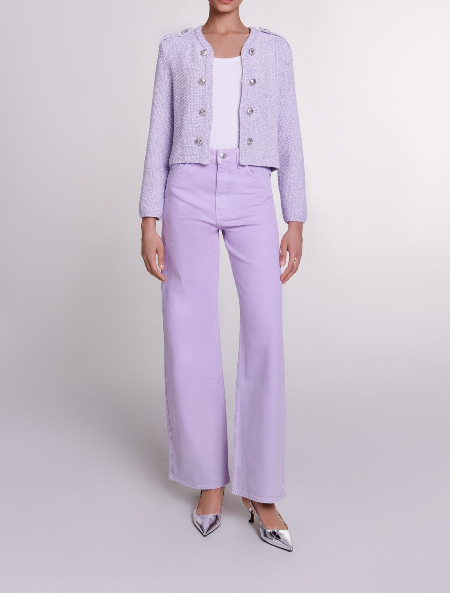 Faded wide-leg jeans