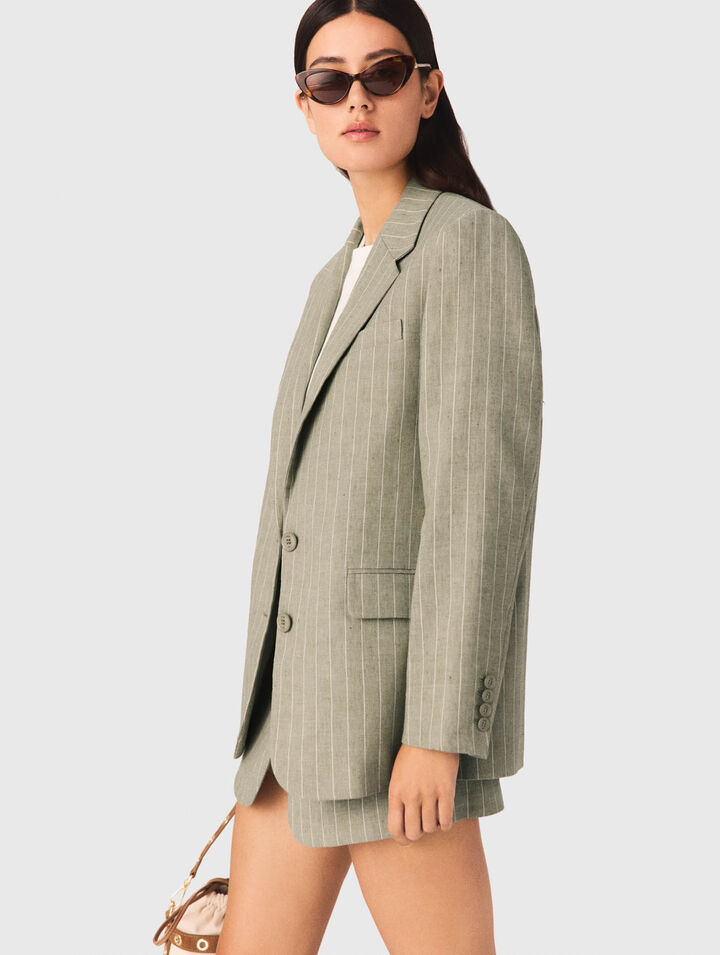 Linen blend suit jacket