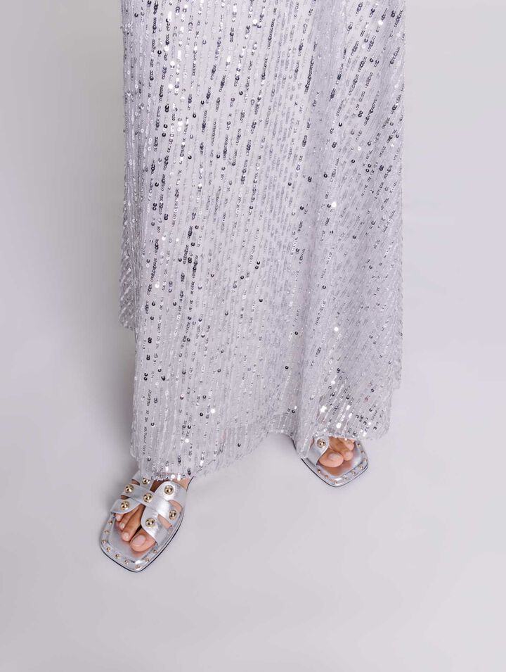 Studded leather mules