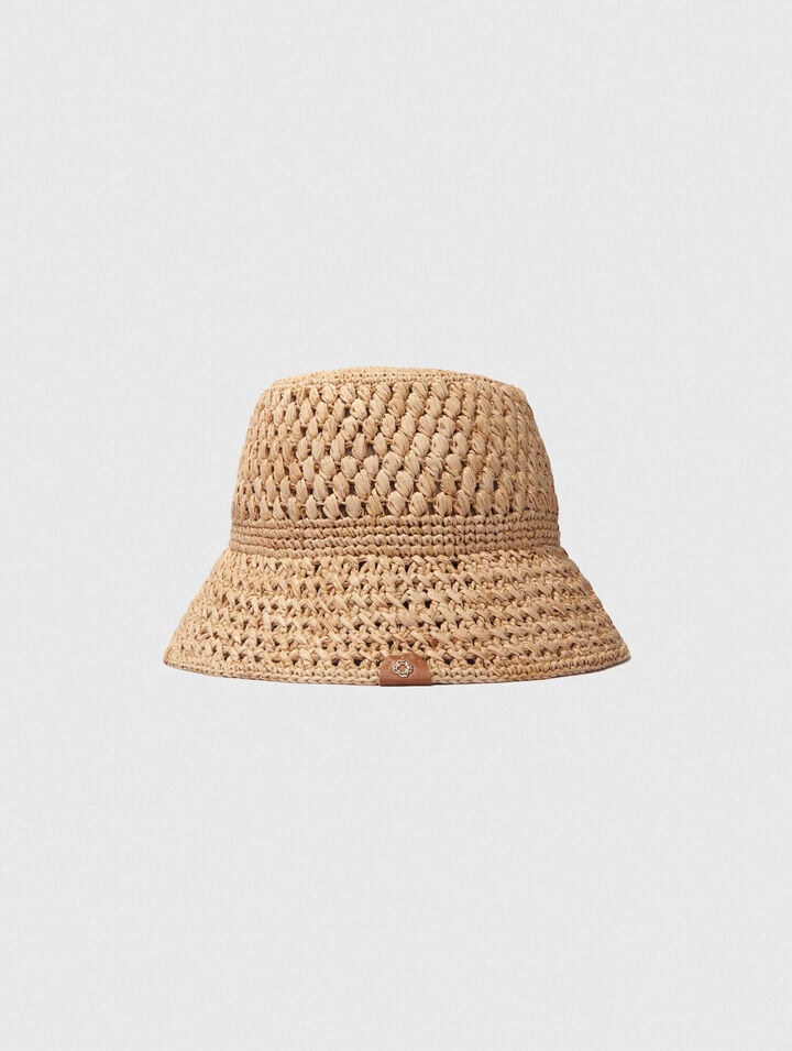 Crochet raffia bucket hat