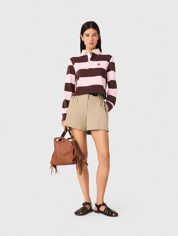Striped polo sweatshirt