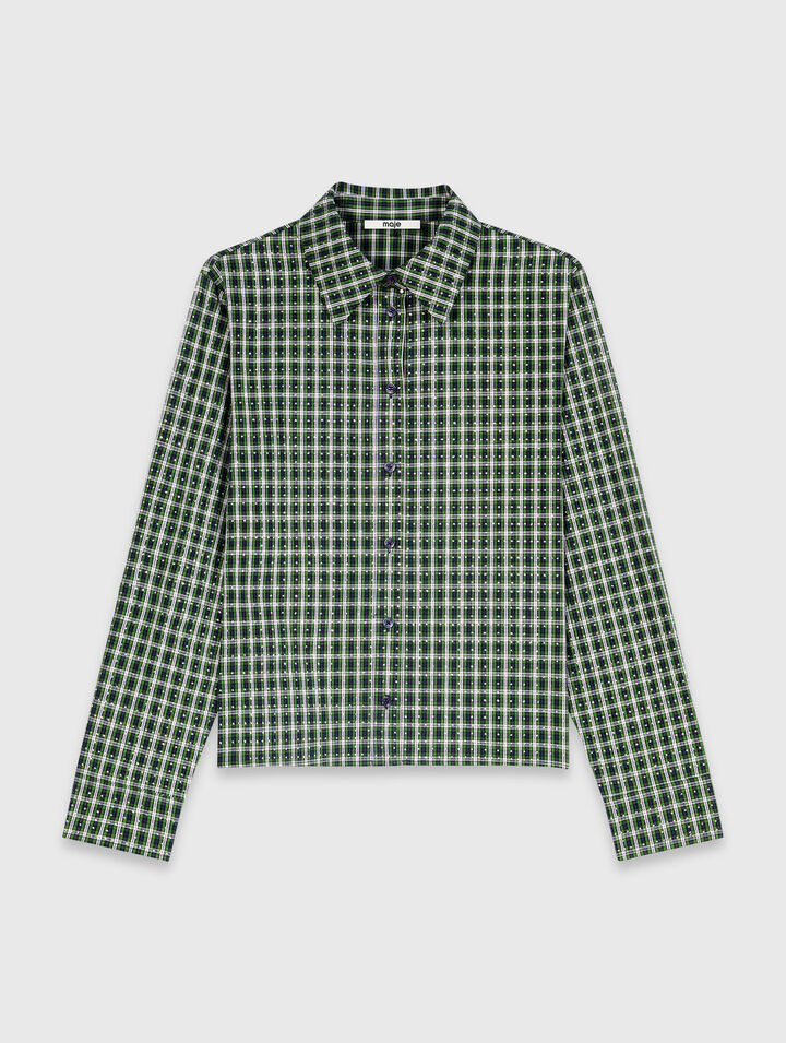 Rhinestone shirt with tie