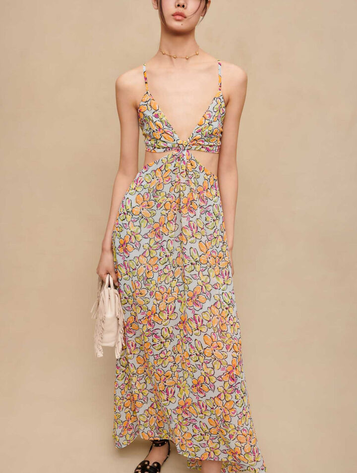 Floral cut-out maxi dress