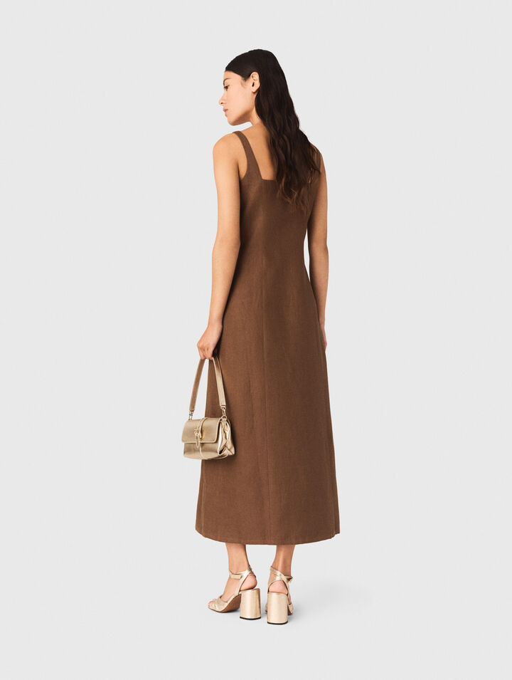 Linen blend maxi dress