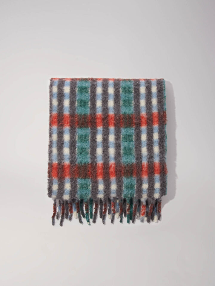 Alpaca blend check scarf