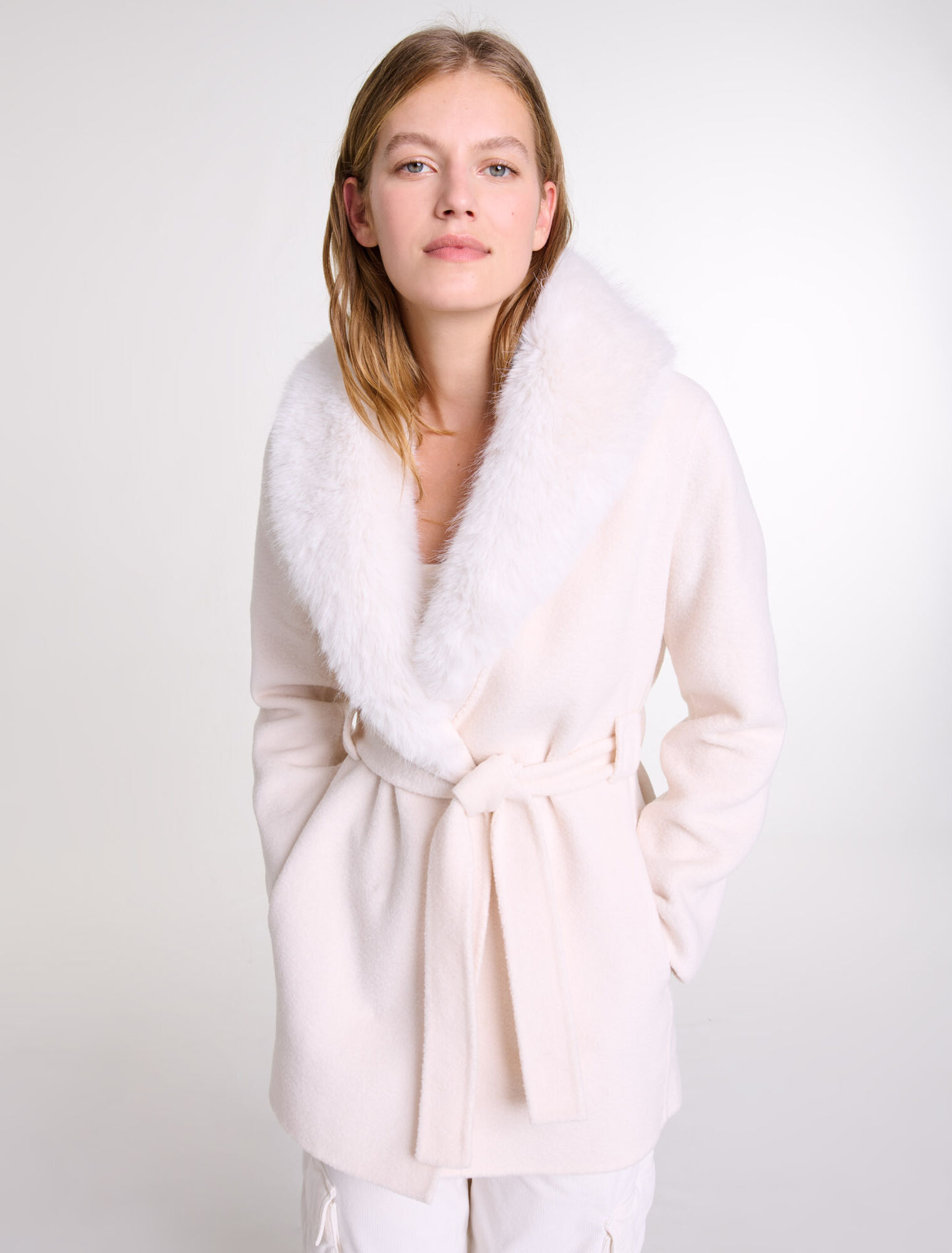 Belted short coat