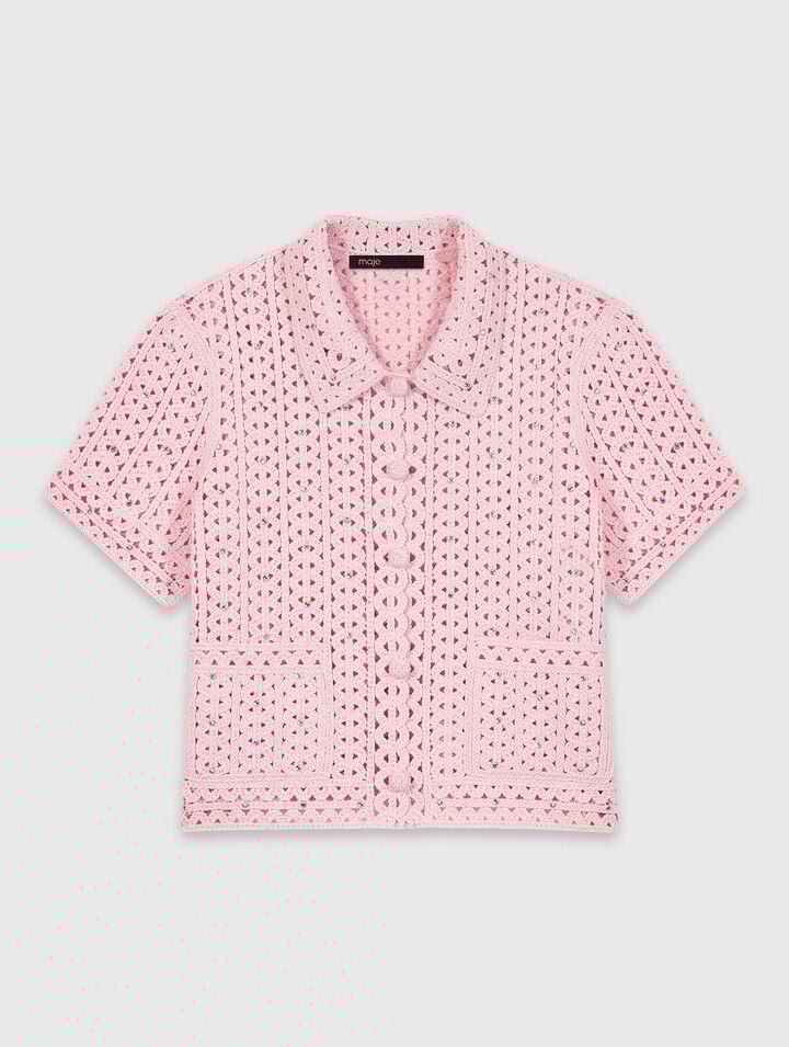 Rhinestone crochet cardigan