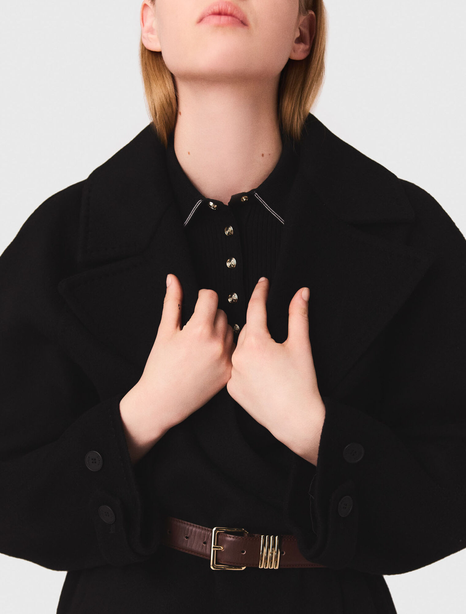 Double-faced mid-length coat