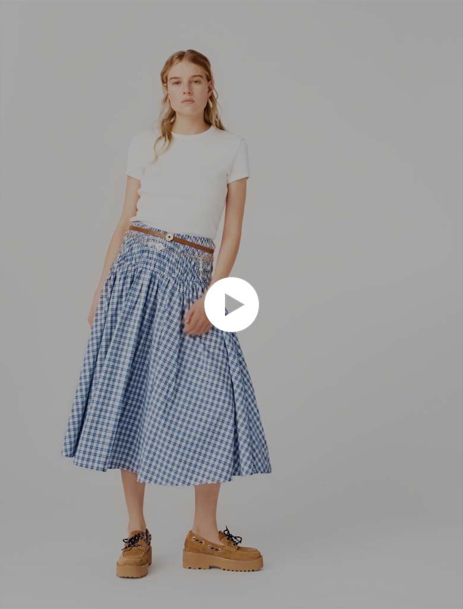 Rhinestone cotton maxi skirt