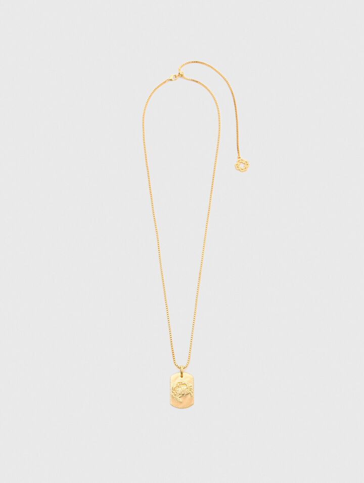 Zodiac sign plaque necklace