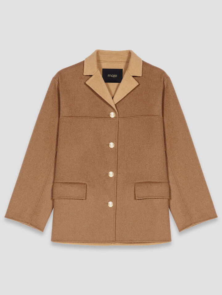 Double-faced mid-length coat