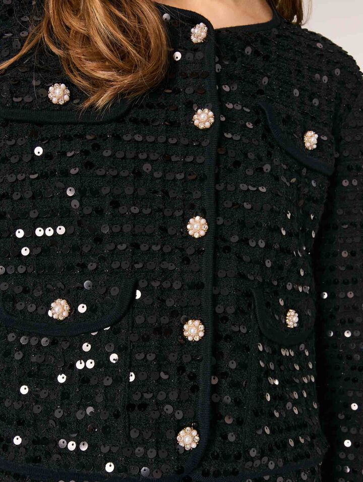 Sequin cropped cardigan