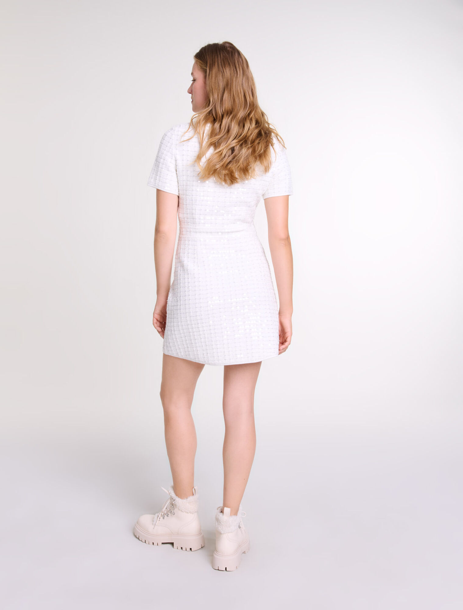 Sequin knit short dress