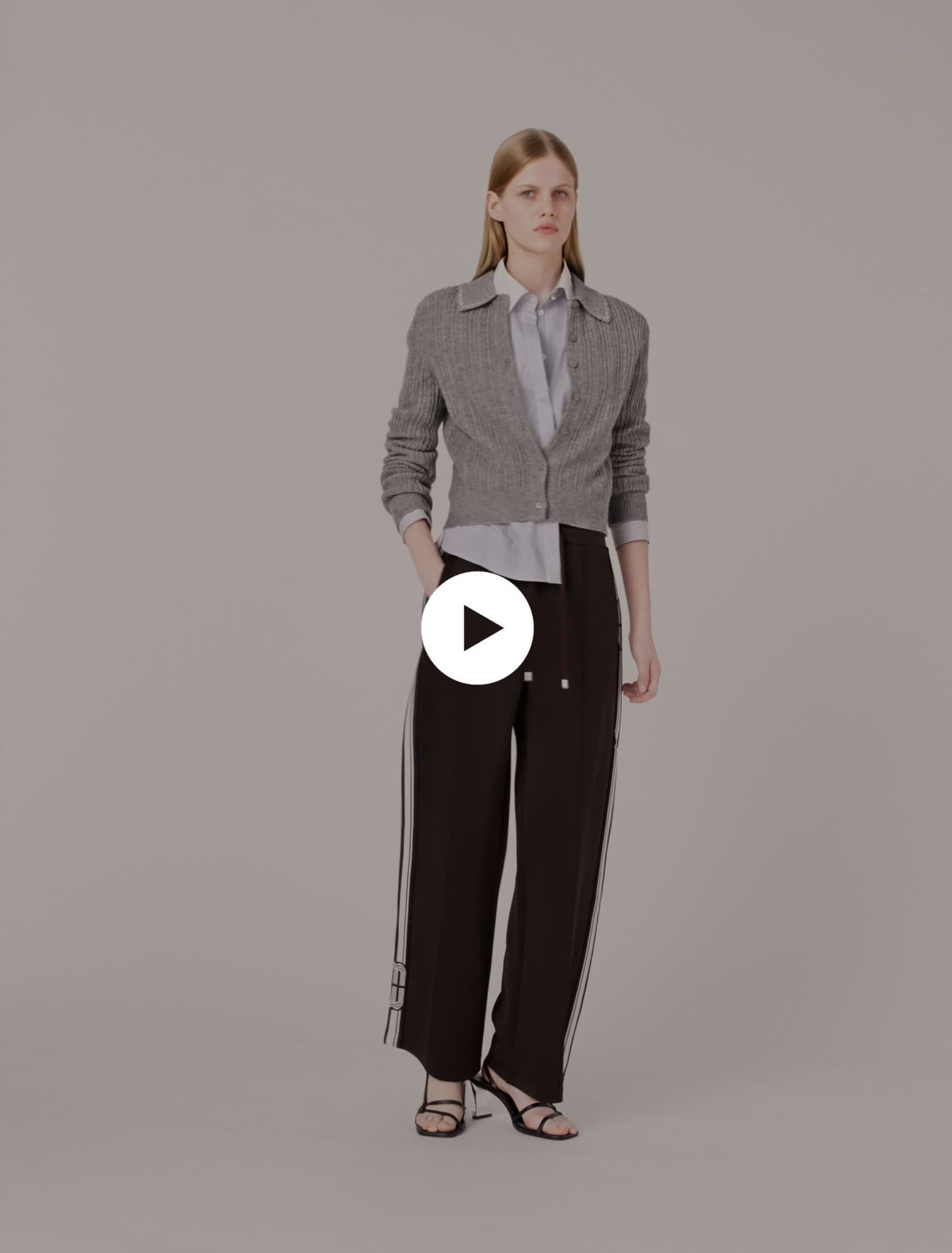 Straight-striped trousers