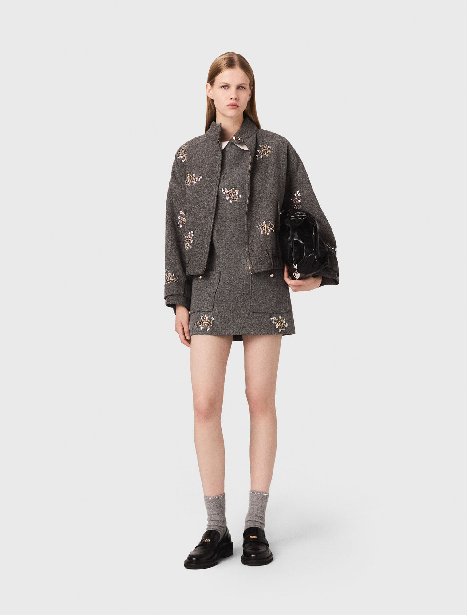 Embroidered bomber jacket
