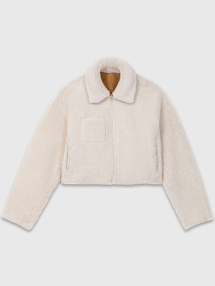 Reversible shearling coat