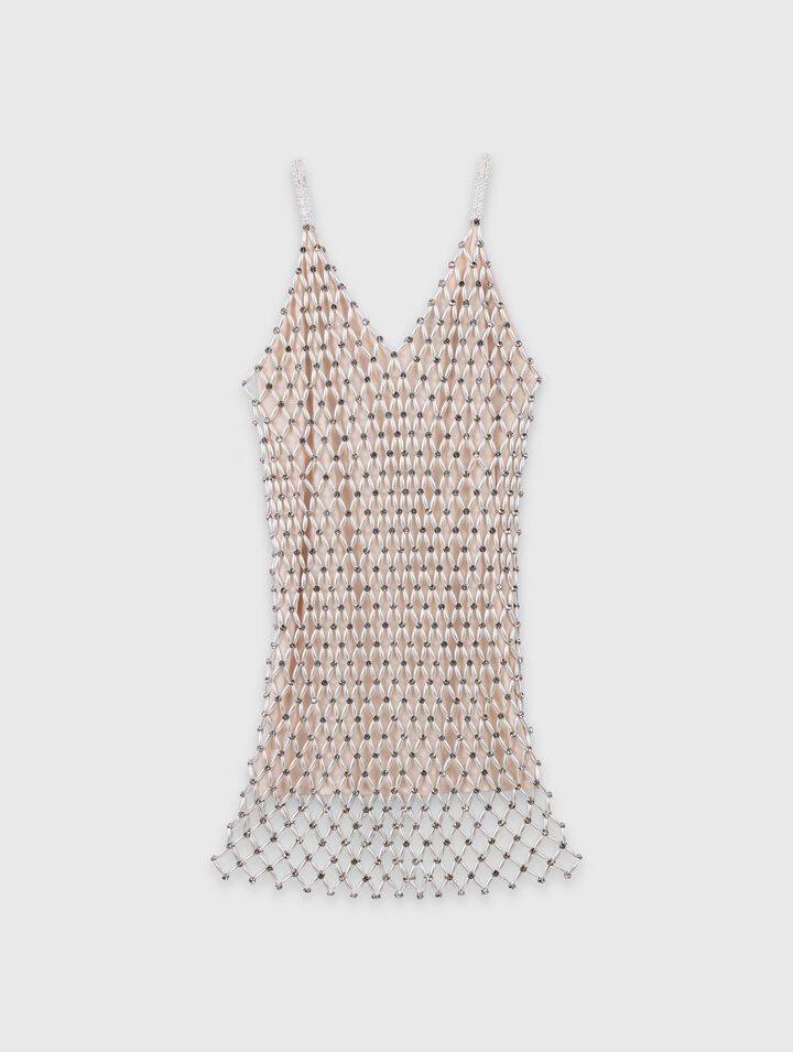 Short beaded dress with lining