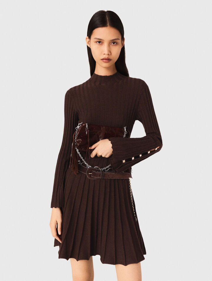 High-neck short skater dress