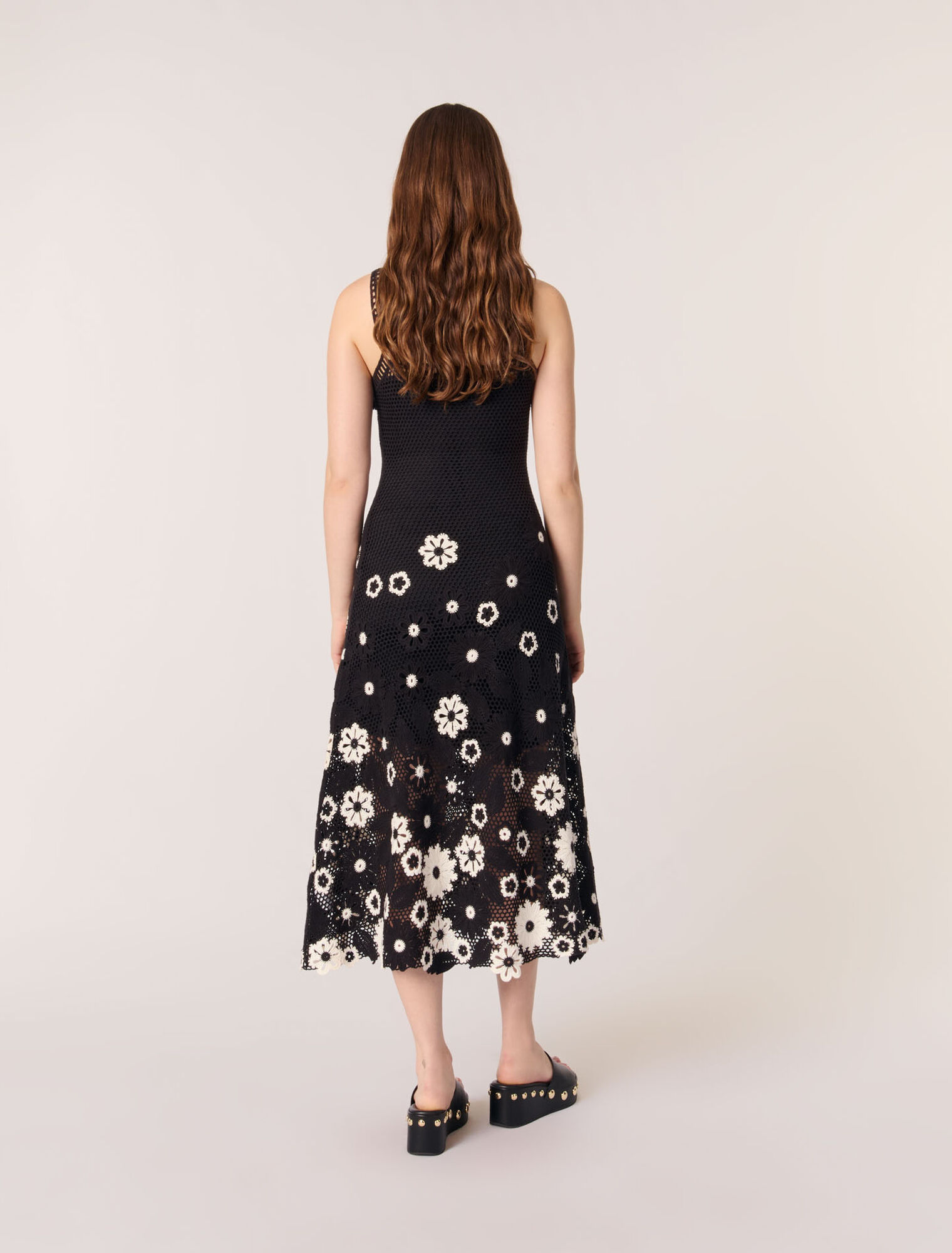 Floral crochet maxi dress